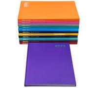 Orbitron 2026 A4 Week To View Diary Hardback Personal Organiser Casebound Planner Journal (Purple)