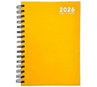 Orbitron 2026 A5 Day to Page 2024 A5 Diary Wiro Spiral Planner Journal Diary (Yellow)