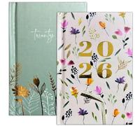 Orbitron 2026 A5 Week To View Botanical Butterflies & Rabbit WTV Personal Diary Planner (Butterfly Pink)