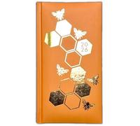 Orbitron 2026 Hardcover Diary Slim Planner Week To View Daisy Honeycomb Bee Green Yellow (Honey Bee)