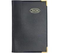 Orbitron 2026 POCKET DIARY - Week To A View - Soft Vinyl Cover - Black Blue or Red (Black)