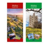 Orbitron 2026 Slimline Calendar - Wales Cymru, Monthly View Hanging Wall Calendar Random