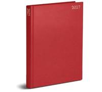 Orbitron 2027 Diary A5 Week to View | Hardback Personal Organiser & Casebound Planner, Daily Journal for Home, Office & School Organization (Red)