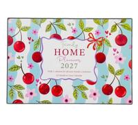 Orbitron 2027 Family Home Planner | 3-Column Monthly Calendar & Organizer | Beautiful Cherrys & Butterfly Design | Wall Calendar for Busy Households