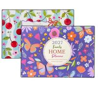 Orbitron 2027 Family Home Planner | 3-Column Monthly Calendar & Organizer | Beautiful Cherrys & Butterfly Design | Wall Calendar for Busy Households (Random)