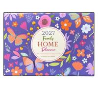 Orbitron 2027 Family Home Planner | 3-Column Monthly Calendar & Organizer | Beautiful Oranges & Butterfly Design | Wall Calendar for Busy Households (Butterfly)
