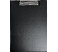Orbitron A4 Vinyl Clipboard - Fold Over Cover File Holder Folder Wallet Clip Board Strong (Black)