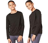 orbiz 2X Unisex Children Kids Thermal Black Underwear Long Sleeve Shirt Top Warm Vest