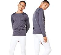 orbiz 2X Unisex Children Kids Thermal White Charcoal Underwear Long Sleeve Shirt Top Warm Vest