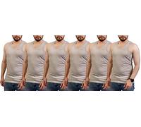 orbiz Mens Vests 6 Pack 100% Cotton Mens Vests Tank Tops Training Gym Tops Pack Plain Vest Top for Men Black Vests