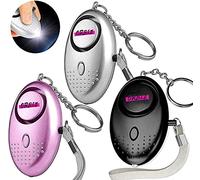 Orbiz Self Defence Key Chain 3 Pack Self Defence Police Gadgets Approved Key Chain Rape Alarm Panic Alarm Cool Gadgets with Flashlight Keyring for Women Kids and Night Walkers, Batteries Included