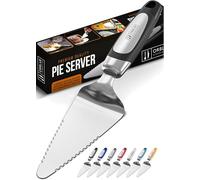 Orblue Cake Slice and Pie Server, Stainless Steel Knife Cake Slicer and Server Cake Cutter with Serrated Edges for Cake Pizza (Black)