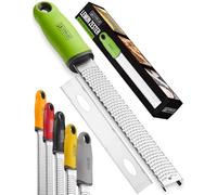 ORBLUE PRO Citrus Zester & Cheese Grater - Versatile Kitchen Tool for Lemon, Parmesan, Ginger, Garlic Nutmeg Chocolate Fruits & Veggies - Razor-Sharp Stainless Steel Blade Grater with Protective Cover