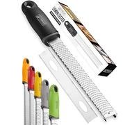 ORBLUE Lemon Zester and Grater - Stainless Steel Citrus Zester Tool for Lemon & Lime, Fine Zesting & Grating for Baking & Cooking - Black