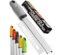 ORBLUE PRO Citrus Zester & Cheese Grater - Versatile Kitchen Tool for Lemon, Parmesan, Ginger, Garlic Nutmeg Chocolate Fruits & Veggies - Razor-Sharp Stainless Steel Blade Grater with Protective Cover