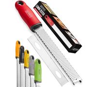 ORBLUE PRO Citrus Zester & Cheese Grater - Versatile Kitchen Tool for Lemon, Parmesan, Ginger, Garlic Nutmeg Chocolate Fruits & Veggies - Razor-Sharp Stainless Steel Blade Grater with Protective Cover
