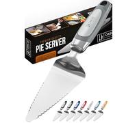 Orblue Pie Server, Essential Kitchen Tool, Serrated on Both Sides, Great for Right or Left Handed Chef, Stainless Steel Flatware, Cake Cutter, Gray