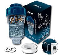 ORBON Inline Water Filter | Washing Machine Hose Filter & Softener | Inline Water Softener for Hard Water | Washer Water Filter | Water Softener with Crystal Resin & Tourmaline (60:40), 100% Leakproof