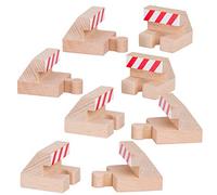 Orbrium Toys Track End Bumper Buffer Stop Set Wooden Railway Fits Thomas Brio Chuggington Melissa Doug Imaginarium (4-Piece)