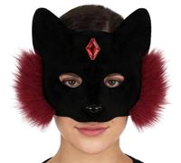 Orc Cat Half Face Masque - Faux Animal Costume Prop, Fantasy Creature Cosplay Masquerade Accessory | Halloween Party Dance Masquee for Festival Performance