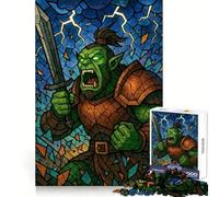 Orc Warrior Stained Glass Illustration Jigsaw Puzzles for Adults 1000 Piece Mind Puzzle Slow Enjoy Image Assembly Perfect Present (38x52cm)
