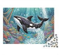 Orca 1000 Pieces Jigsaw Puzzle for Adults - Premium Wooden Difficult Puzzles, Family Game Night Gift, Wall Art Home Decor, Relaxing Therapy Toy 1000pcs (75x50cm)