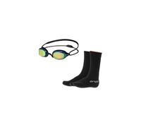 ORCA 2026 Killa Hydro Mirror Goggle & Hydro Swim Neoprene Booties - Black