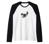 Orca Big Whale Jumping Raglan Baseball Tee