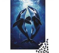 Orca Dolphins Underwater 1000 Pc Extra-thick Cardboard Premium Jigsaw Puzzle Teen Fans 12-18 Hard Difficult Challenge Fun Present 70x50cm/1000pcs
