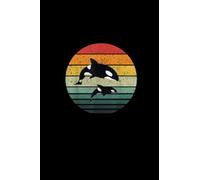 Orca Family Vintage Retro Art, Killer Whale Family Journal: 120-Page Lined Notebook for Writing and Journaling