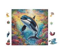 Orca in Ocean 100-piece Jigsaw Puzzle Bundle Family Puzzle Lovers Brain Training Mindful Activity Spring Paperboard Creativity & Gift Giving 28x28cm