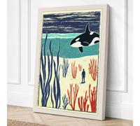 Orca in Turquoise Waters Canvas Wall Art Print 18x12 Inch | Ready to Hang, Gallery Wrapped, Fade-Resistant Inks, Securely Packaged, UK Made