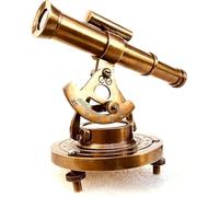 Orca INTERNATIONAL CO. Brass Alidade Telescope with Compass Base - Classic Vintage Nautical Telescope with Functional Compass - Ideal for Home Décor