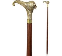 Orca INTERNATIONAL CO.Solid Brass Lion Head Handle Wooden Walking Stick Cane Vintage Designer Cane