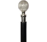 Orca INTERNATIONAL CO.Wooden Walking Stick - 37'' Vintage Ebony Black Sheesham Wood Brass Chrome Hndle Decorated with Round Handle for Men Women Gift Cane