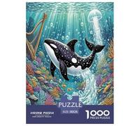Orca Jigsaw Puzzles Puzzles for Adults Kids. 1000 Piece Great Gifts Challenge Toy Educational Game Home Decoration for Educational Games Gifts 38x26cm/1000pcs
