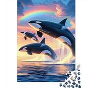 Orca Jump1000pc Cardboard Orca Leap Jigsaw Puzzle Multi Pack Adult Couple Partners Ultra Difficult Puzzle Wall Decoration Best Gift 38x26cm/1000pcs
