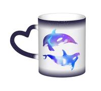 Orca Killer Whale 11oz Heat Sensitive Color Changing Ceramic Coffee Mug Cup | Color Changing Mug In The Sky, Heart Coffee Mugs Cup, Holiday Birthday Gift For Women Men Friends Family, Home Office Use