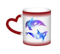 Orca Killer Whale 11oz Heat Sensitive Color Changing Ceramic Coffee Mug Cup | Color Changing Mug In The Sky, Heart Coffee Mugs Cup, Holiday Birthday Gift For Women Men Friends Family, Home Office Use