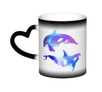 Orca Killer Whale 11oz Heat Sensitive Color Changing Ceramic Coffee Mug Cup | Color Changing Mug In The Sky, Heart Coffee Mugs Cup, Holiday Birthday Gift For Women Men Friends Family, Home Office Use