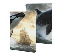 Orca Killer Whale And Ship Cute Tablet Case No Pen Slot Lightweight Hard Protective Cover Compatible with Ipad 9th/ 8th/ 7th
