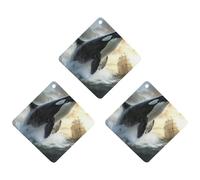 Orca Killer Whale And Ship Funny Car Air Fresheners 3pcs Long Lasting Scent Automotive Hanging Scented Cards Tablets
