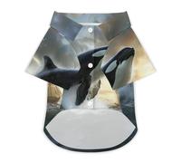 Orca Killer Whale And Ship Funny Pet T-Shirt Soft Short Sleeve Button Down Dog Clothes for Cat Puppy