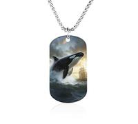 Orca Killer Whale And Ship Trendy Photo Necklace Unisex Memorial Necklaces Personalized Picture Pendant Chains