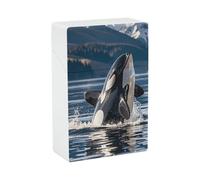 Orca Killer Whale Cigarette Case Waterproof Crush-Proof Cigarette Holder Case Compact Travel Cigar Holder Durable Scratch-Resistant Design for Men & Women