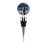 Orca Killer Whale Decorative Wine Stopper Reusable Wine Bottle Stopper Metal Beverage Bottle Toppers for Champagne, Liquor & Oil Bottles Wedding Christmas Party Bar Decor