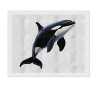 Orca Killer Whale Funny Diamond Art Kits for Adults Round Full Drill Picture Home Wall Decor