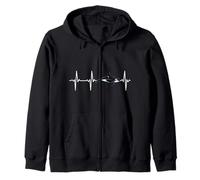 Orca Killer Whale Heartbeat Whale Lovers Zip Hoodie