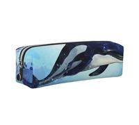 Orca Killer Whale Leather Pencil Case Art Utensils Storage Bag Makeup Pouch