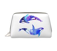 Orca Killer Whale Makeup Bag Travel Makeup Bag with Compartments,Portable Toiletry Bag for Women
